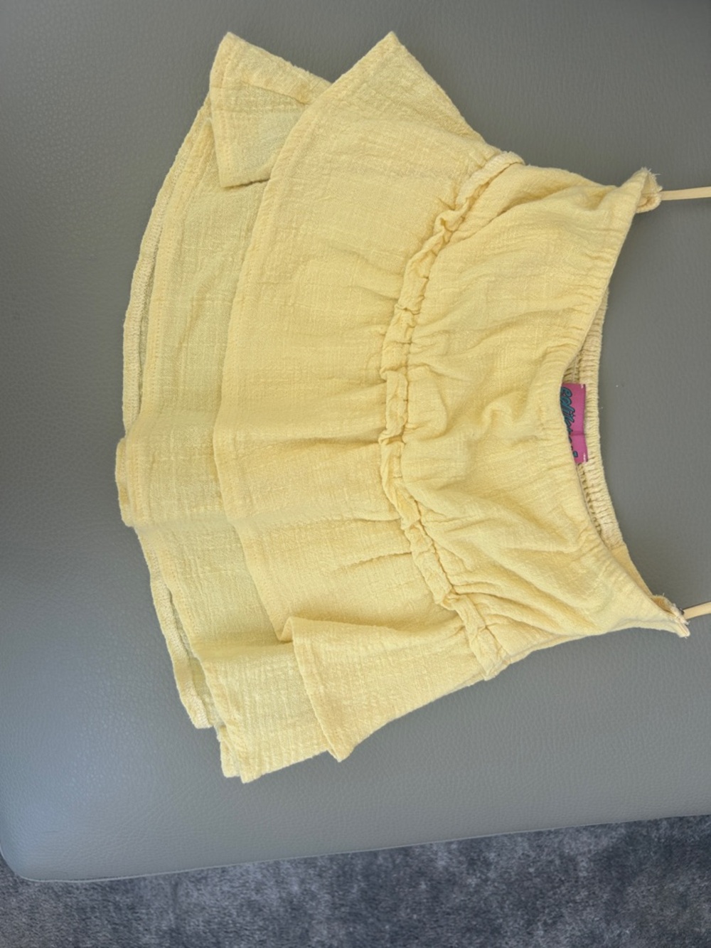 Edikted Pale Yellow Ribbed Knit Crop Top